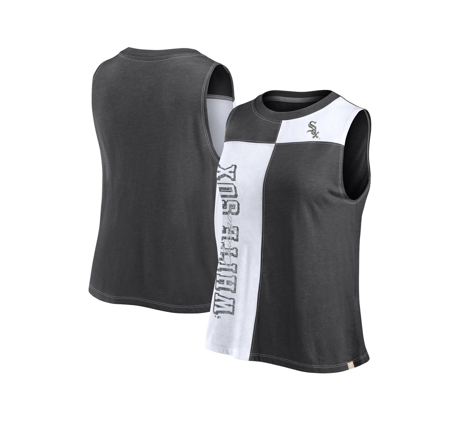 Fanatics женская майка Chicago White Sox, черно-белая, color-block