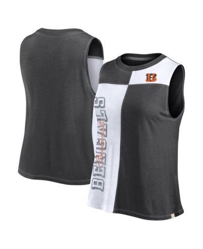 Fanatics Women's Black/White Cincinnati Bengals Script Color Block Tank Top