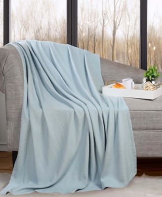 Superior Nobel Cotton Jacquard Dobby Weave Textured Chevron Lightweight Woven Throw, 50" x 60"