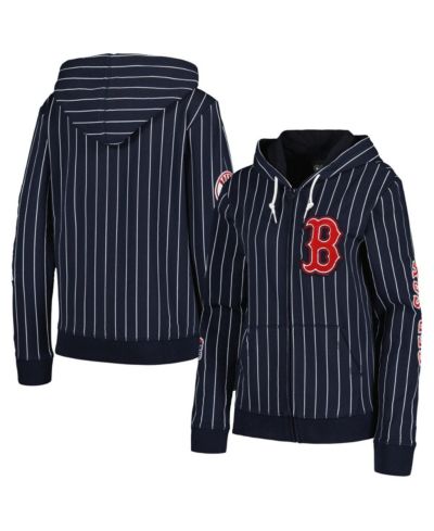 Женская куртка New Era Navy Boston Red Sox Pinstripe Tri-Blend Full-Zip Jacket