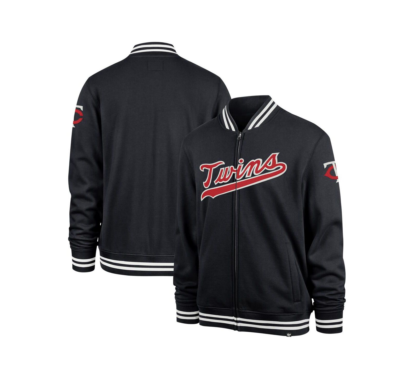 '47 Brand Men's Navy Minnesota Twins Wax Pack Pro Camden Full-Zip Track Jacket