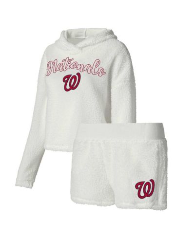 Женский комплект для сна Concepts Sport: худи и шорты, кремовый цвет, Washington Nationals