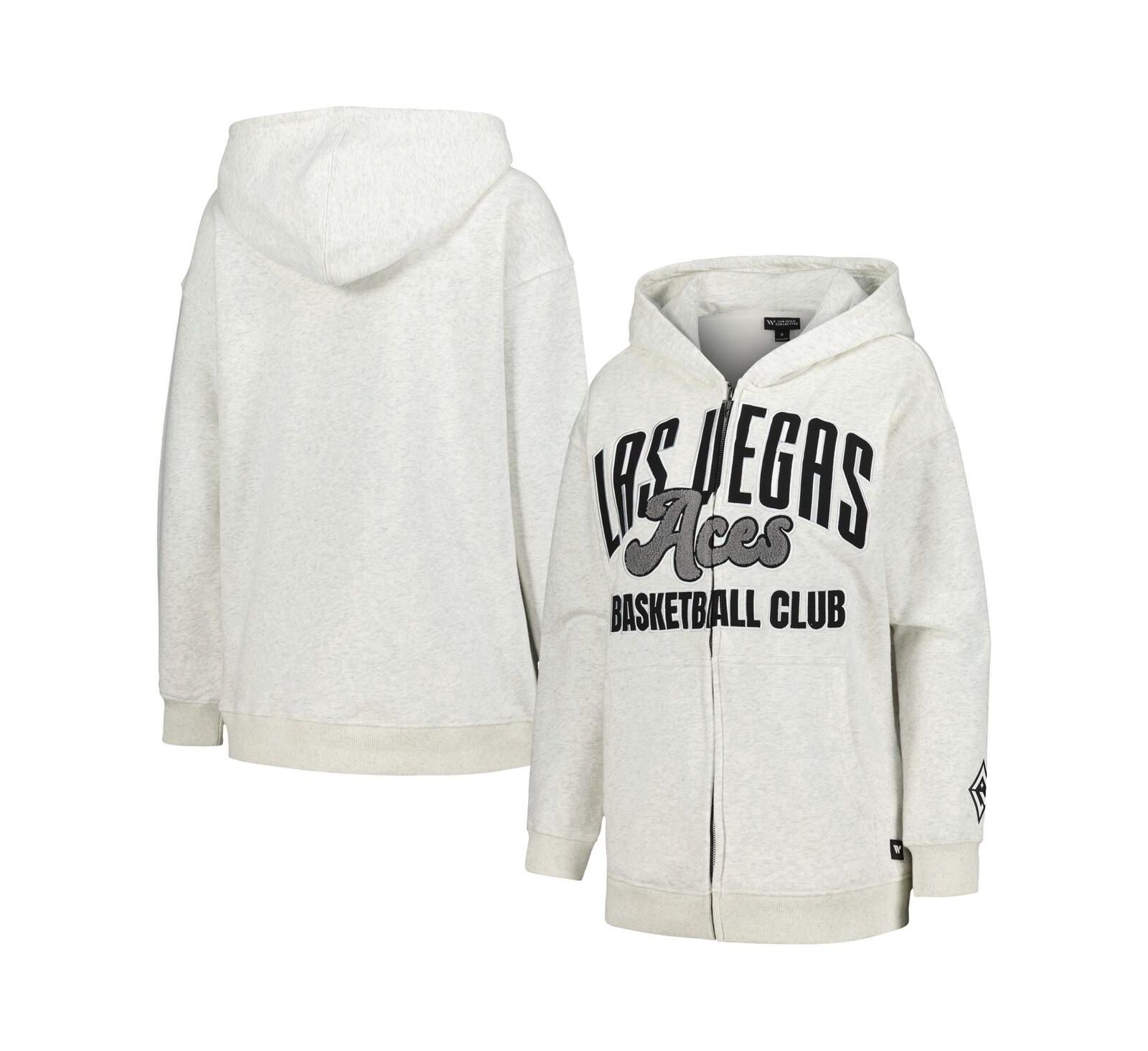 The Wild Collective Women's Heather Gray Las Vegas Aces Washed Full-Zip Hoodie