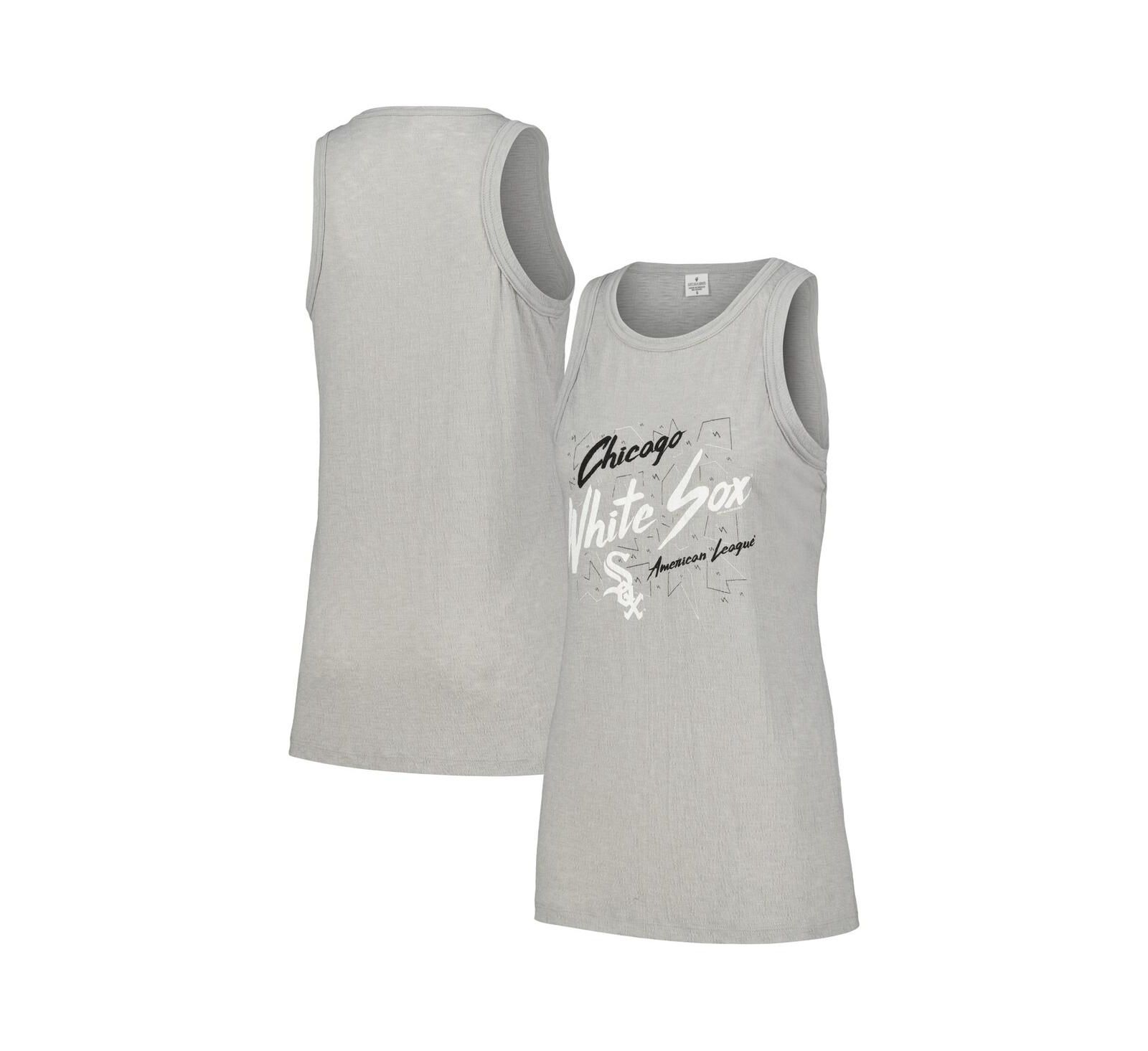 Женский топ Soft As A Grape Gray Chicago White Sox Gauze High Neck Tank Top