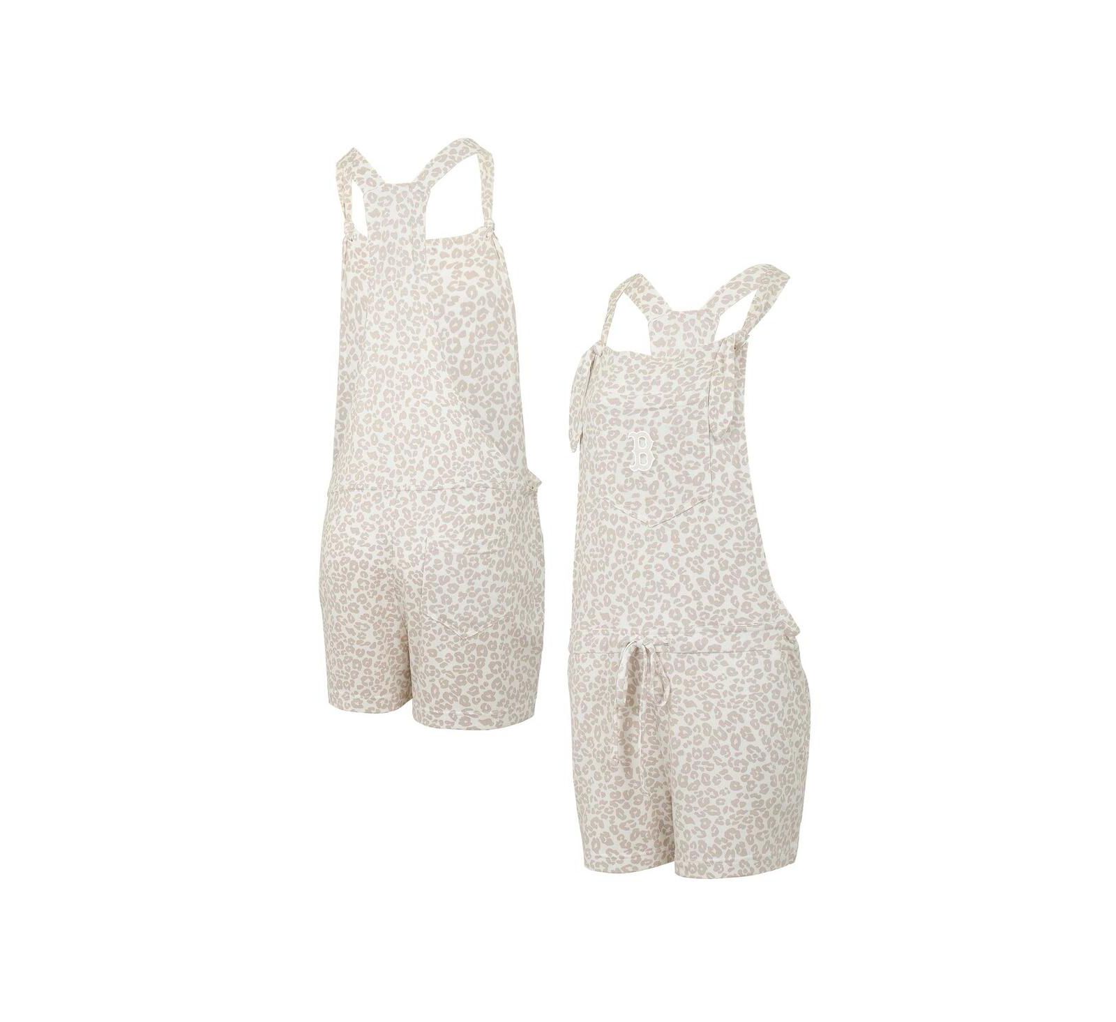 Concepts Sport Women's Cream Boston Red Sox Montana Hacci Knit Romper Overalls