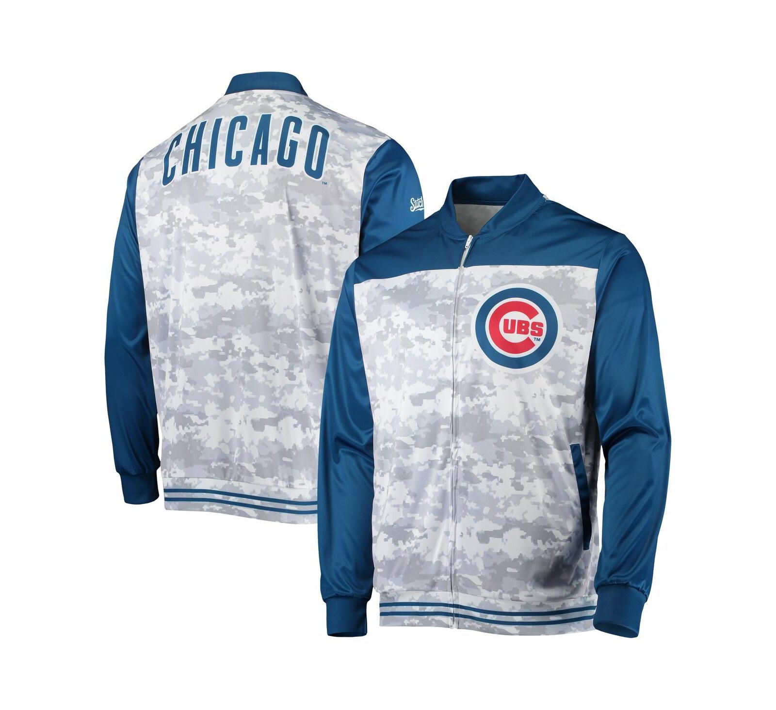 Stitches Men's Royal Chicago Cubs Camo Full-Zip Jacket