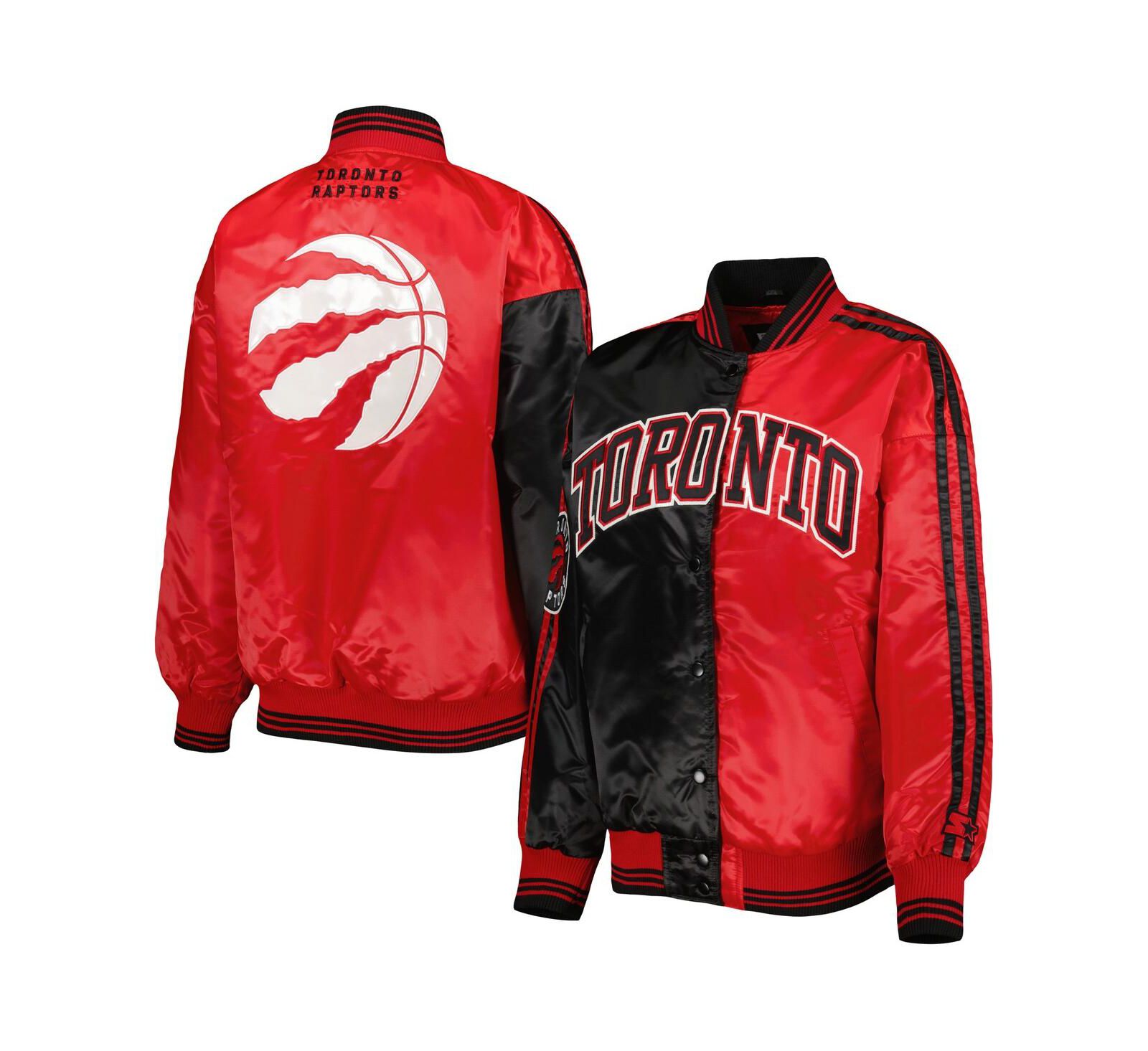 Starter Женская университетская куртка Varsity Split Colorblock Black/Red Toronto Raptors