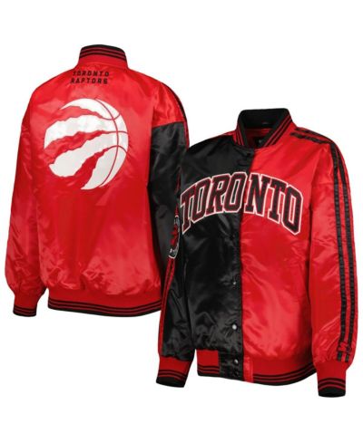 Starter Женская университетская куртка Varsity Split Colorblock Black/Red Toronto Raptors