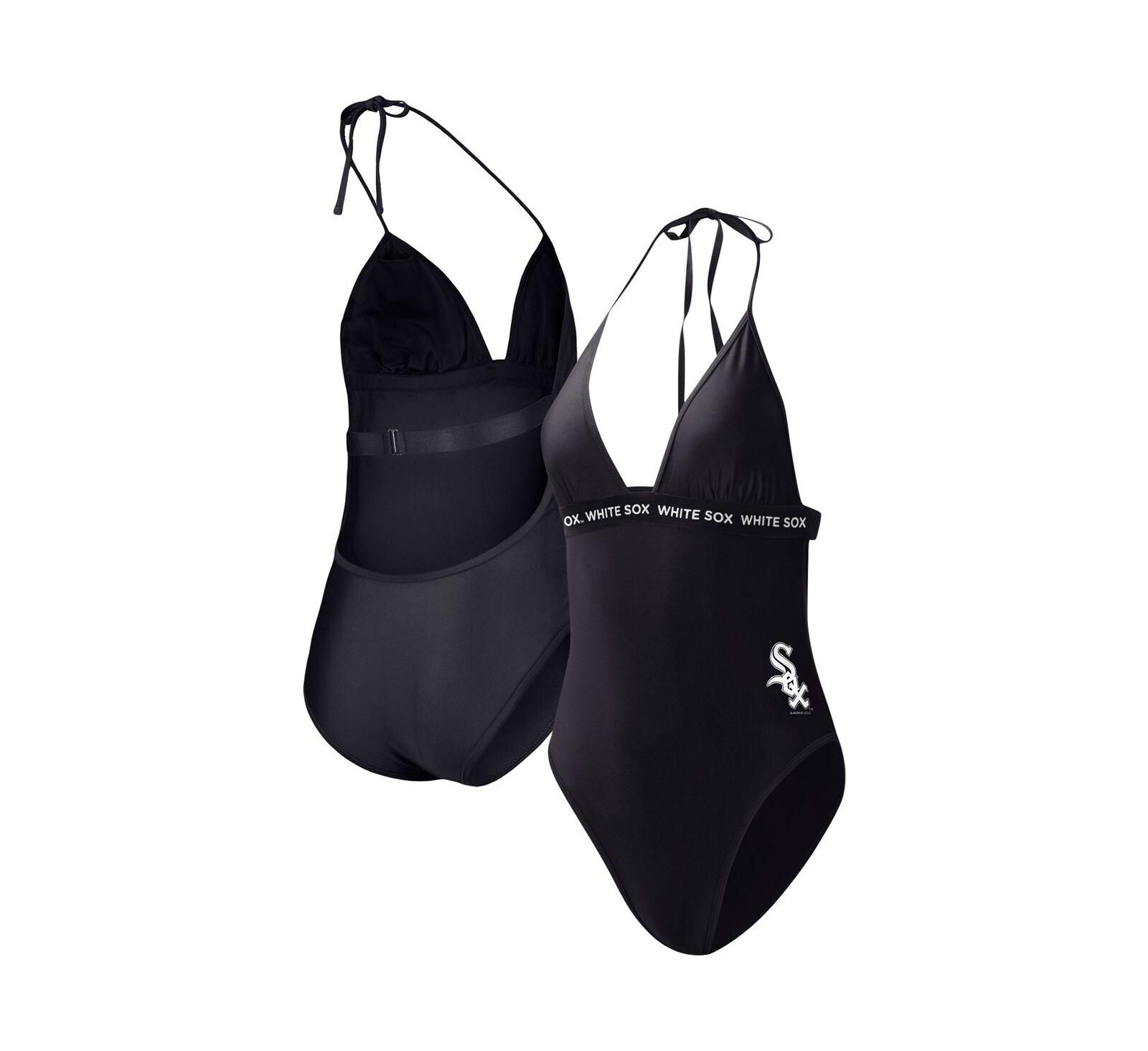 G-III 4Her by Carl Banks Women's Black Chicago White Sox Full Count One-Piece Swimsuit
