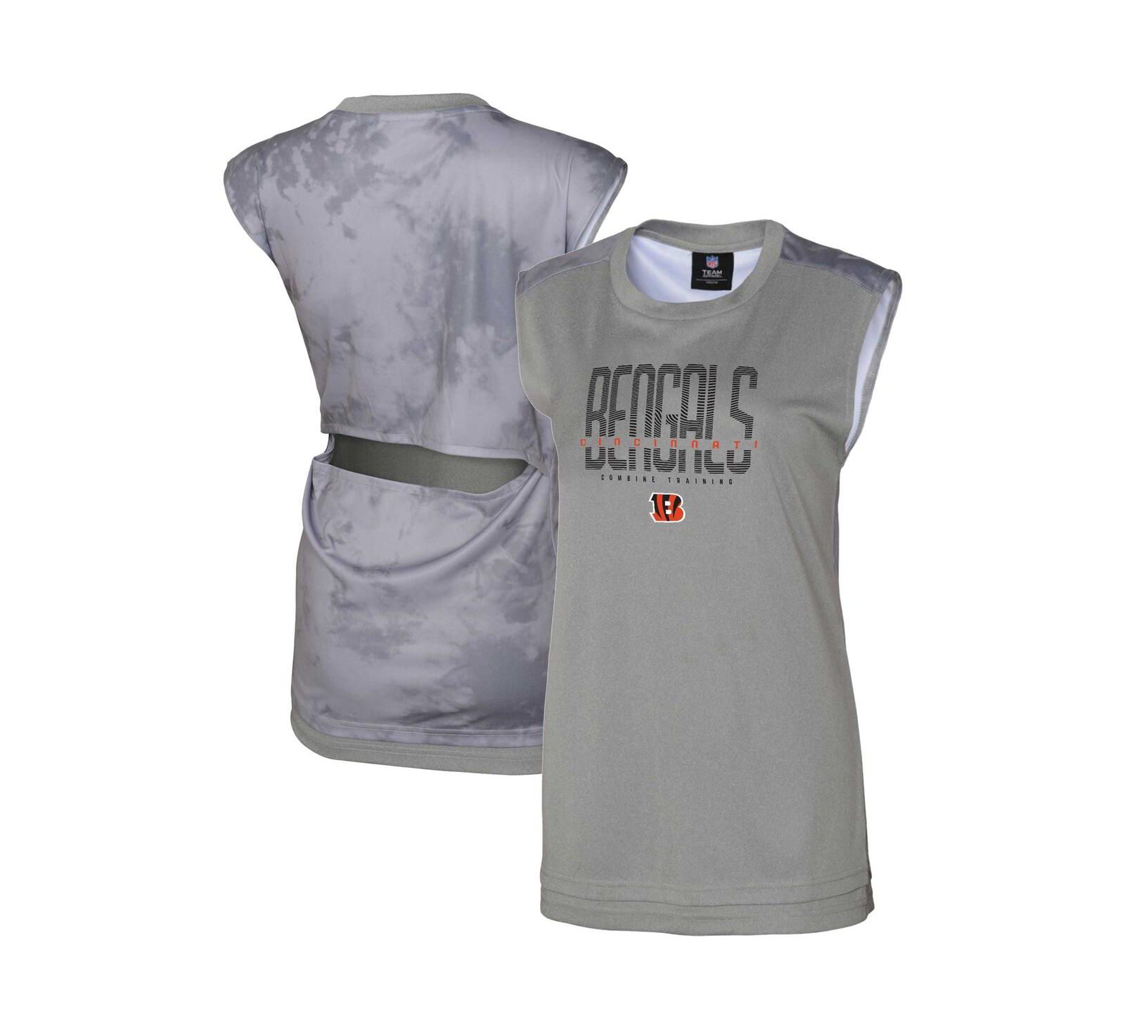 Женский топ Outerstuff Gray Cincinnati Bengals No Sweat Tank Top