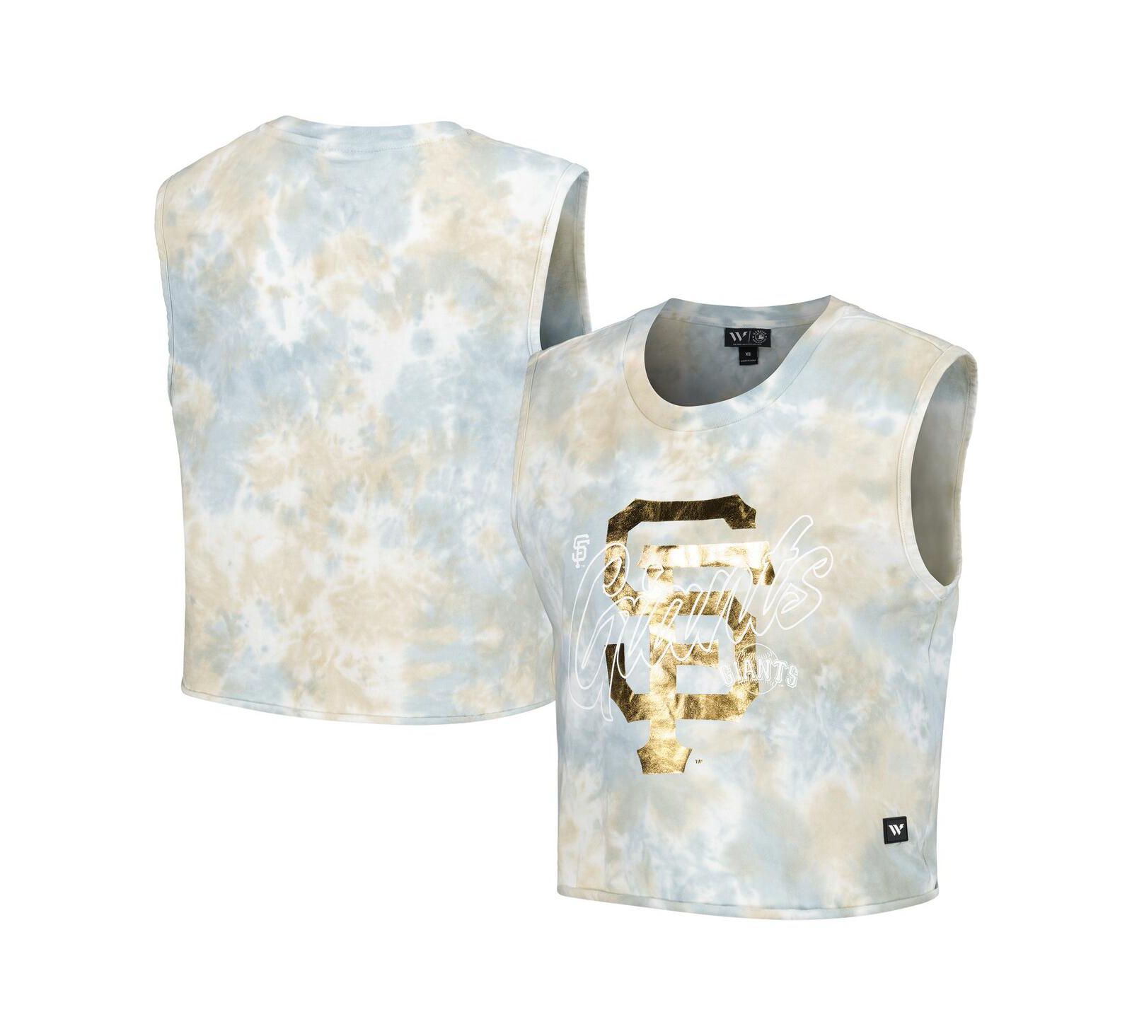 The Wild Collective Women's White San Francisco Giants Washed Muscle Tank Top