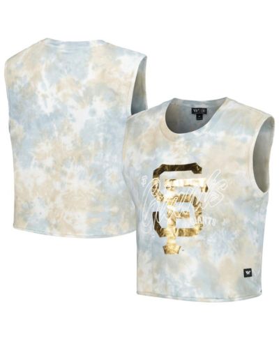 The Wild Collective Women's White San Francisco Giants Washed Muscle Tank Top
