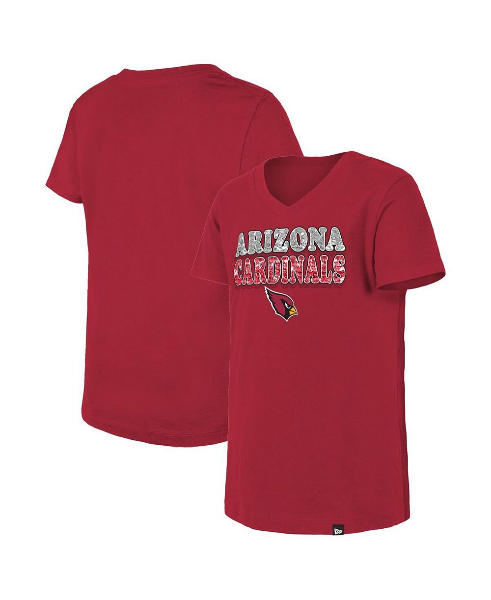 Детская футболка New Era Arizona Cardinals Reverse Sequin V-Neck для девочек