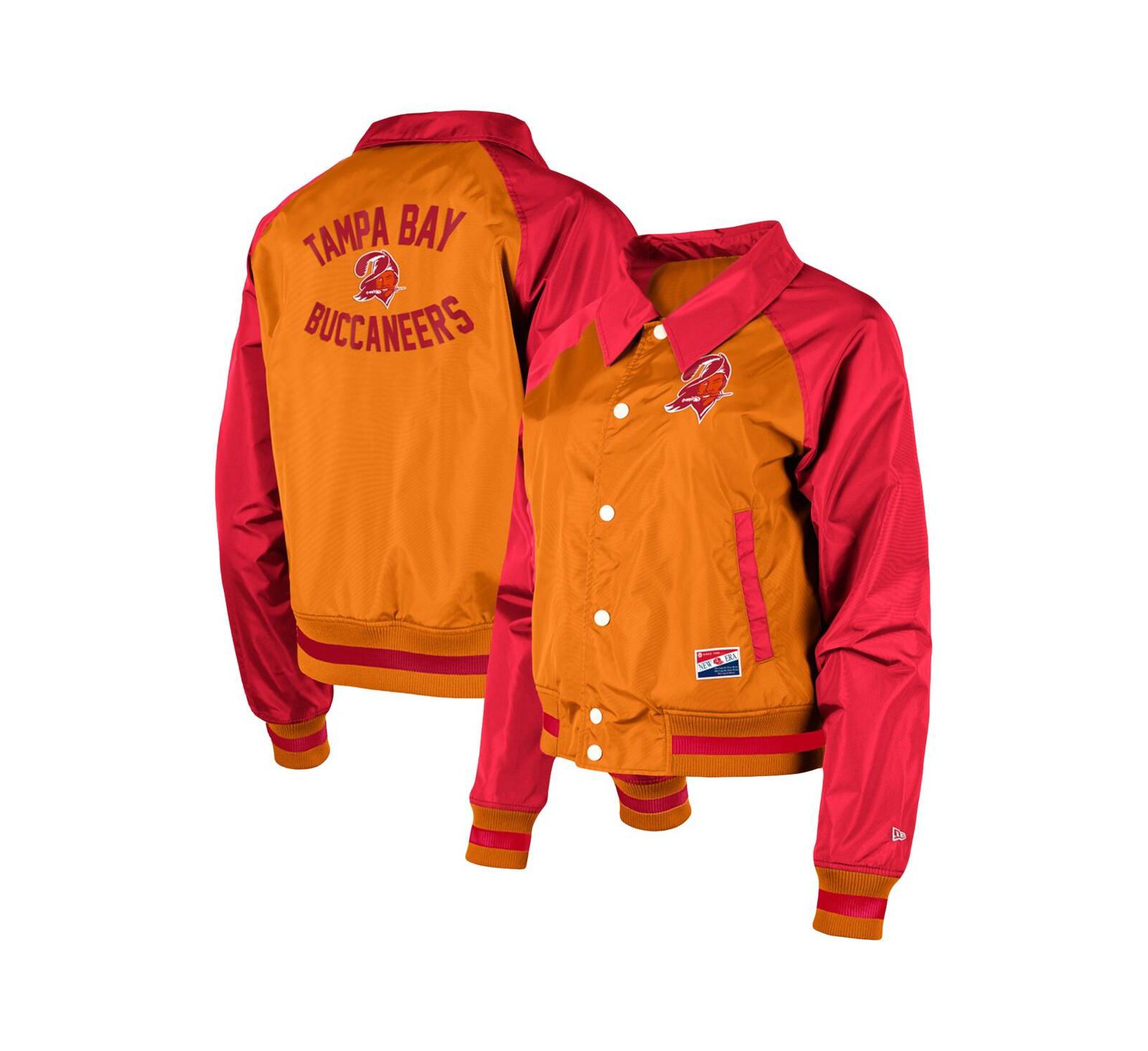 Женская куртка New Era Orange Tampa Bay Buccaneers Coaches Raglan Full-Snap