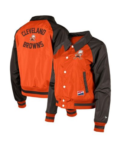 Женская куртка New Era Cleveland Browns Coaches Raglan Full-Snap оранжевого цвета