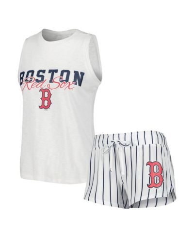 Concepts Sport Женский комплект из топа и шорт Boston Red Sox White Reel Pinstripe