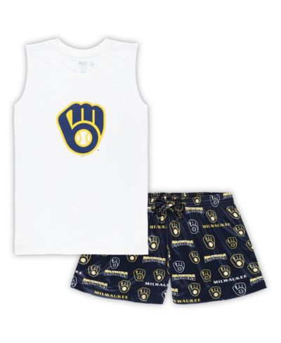 Женский комплект для сна Concepts Sport Milwaukee Brewers: майка, шорты и пижама, Plus Size