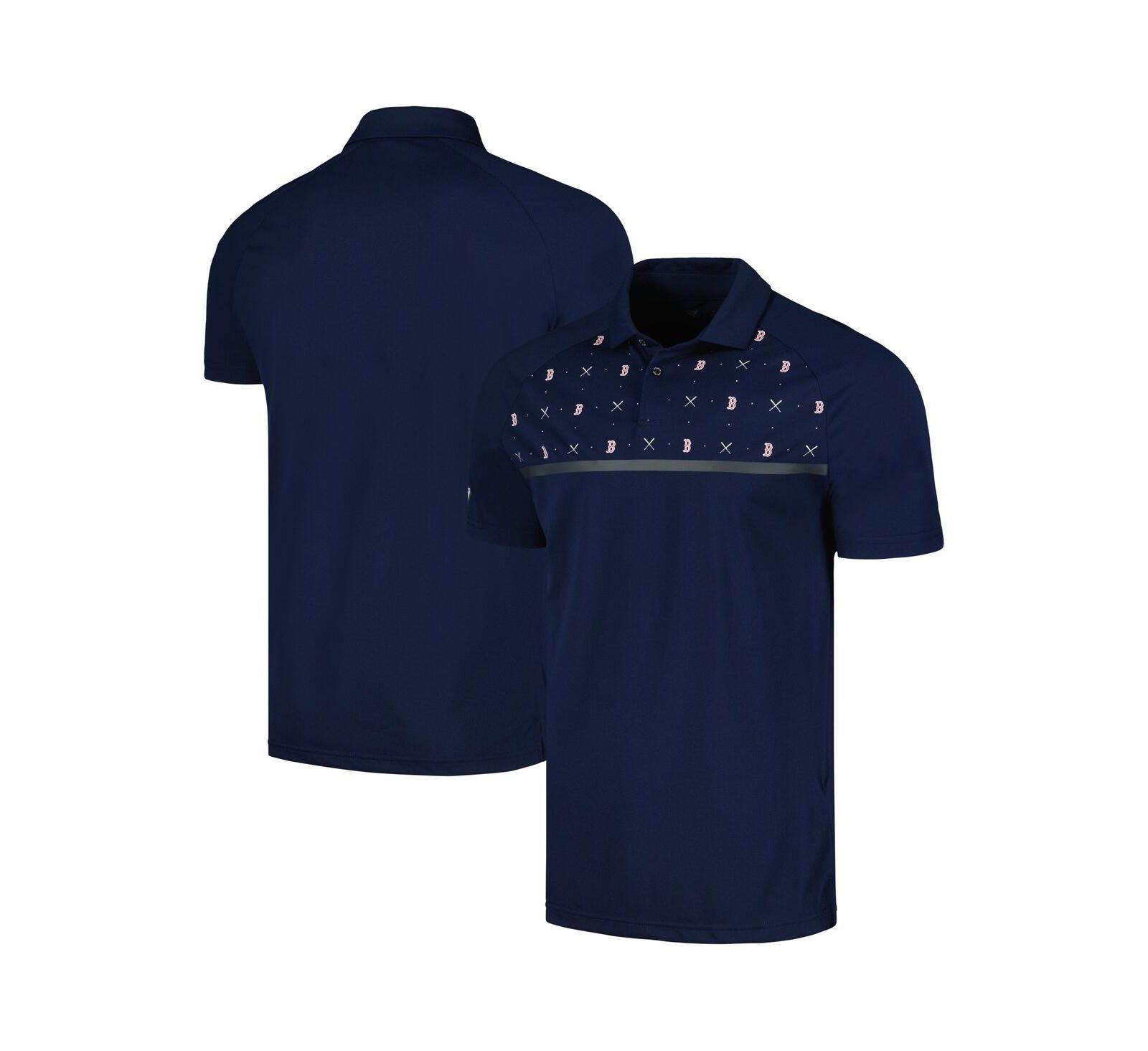 LevelWear Men's Navy Boston Red Sox Sector Batter Up Raglan Polo