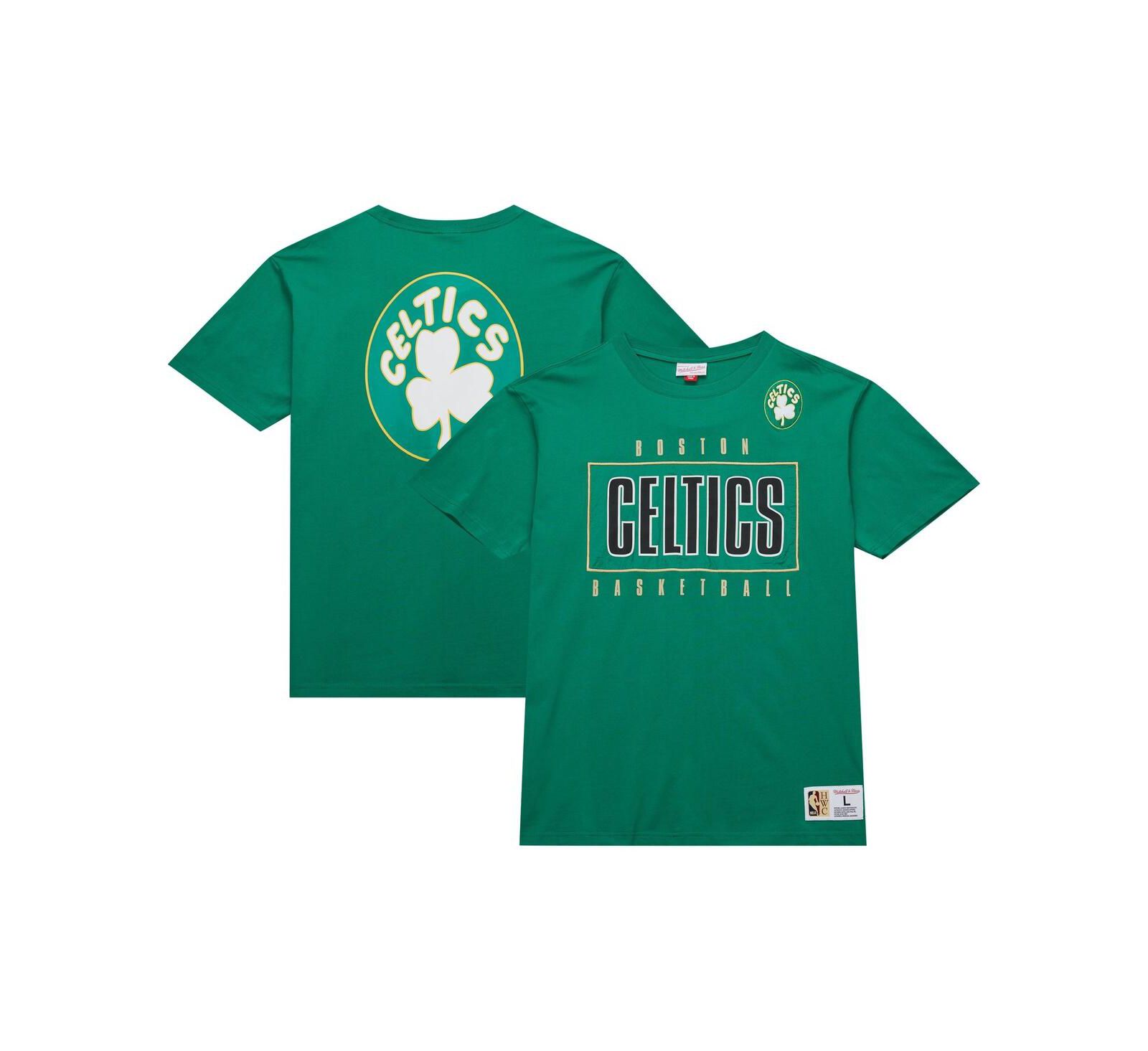 Мужская футболка Mitchell & Ness Kelly Green Boston Celtics Hardwood Classics Team OG 2.0 Premium Vintage Logo