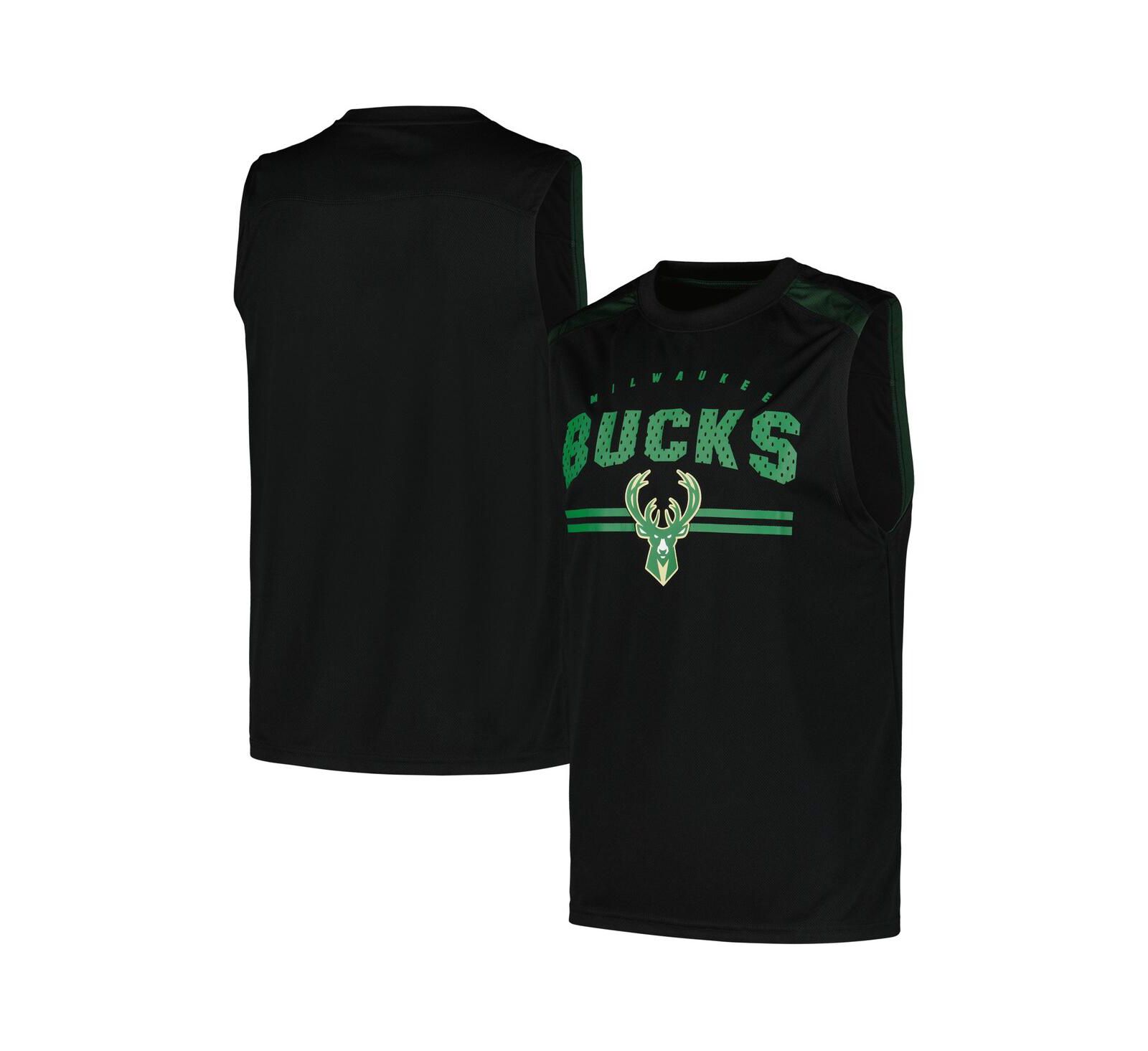 Мужская майка Fanatics Black Milwaukee Bucks Birdseye Muscle Tank Top