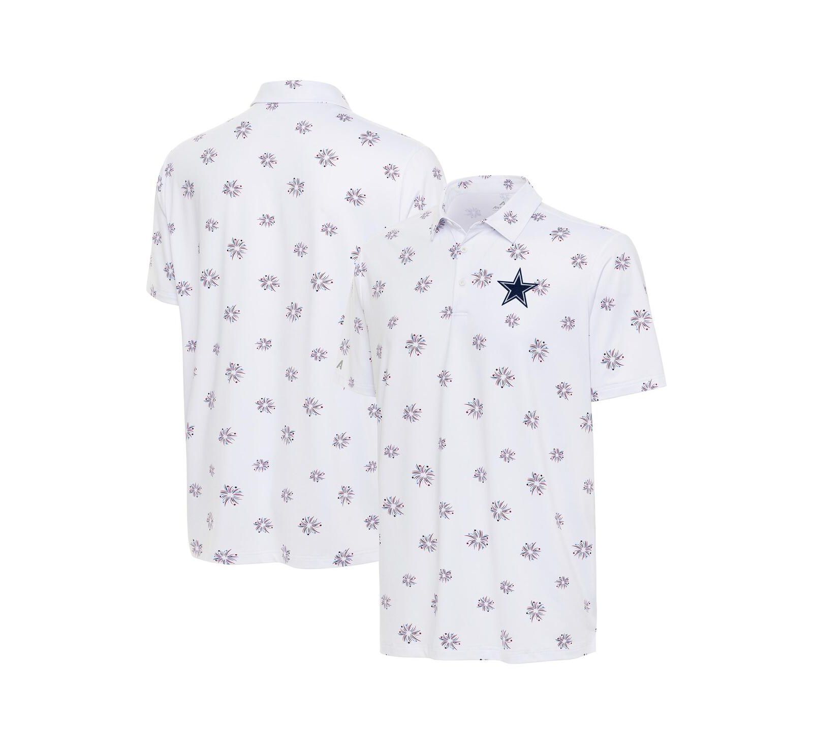 Antigua Men's White Dallas Cowboys Fireworks Polo