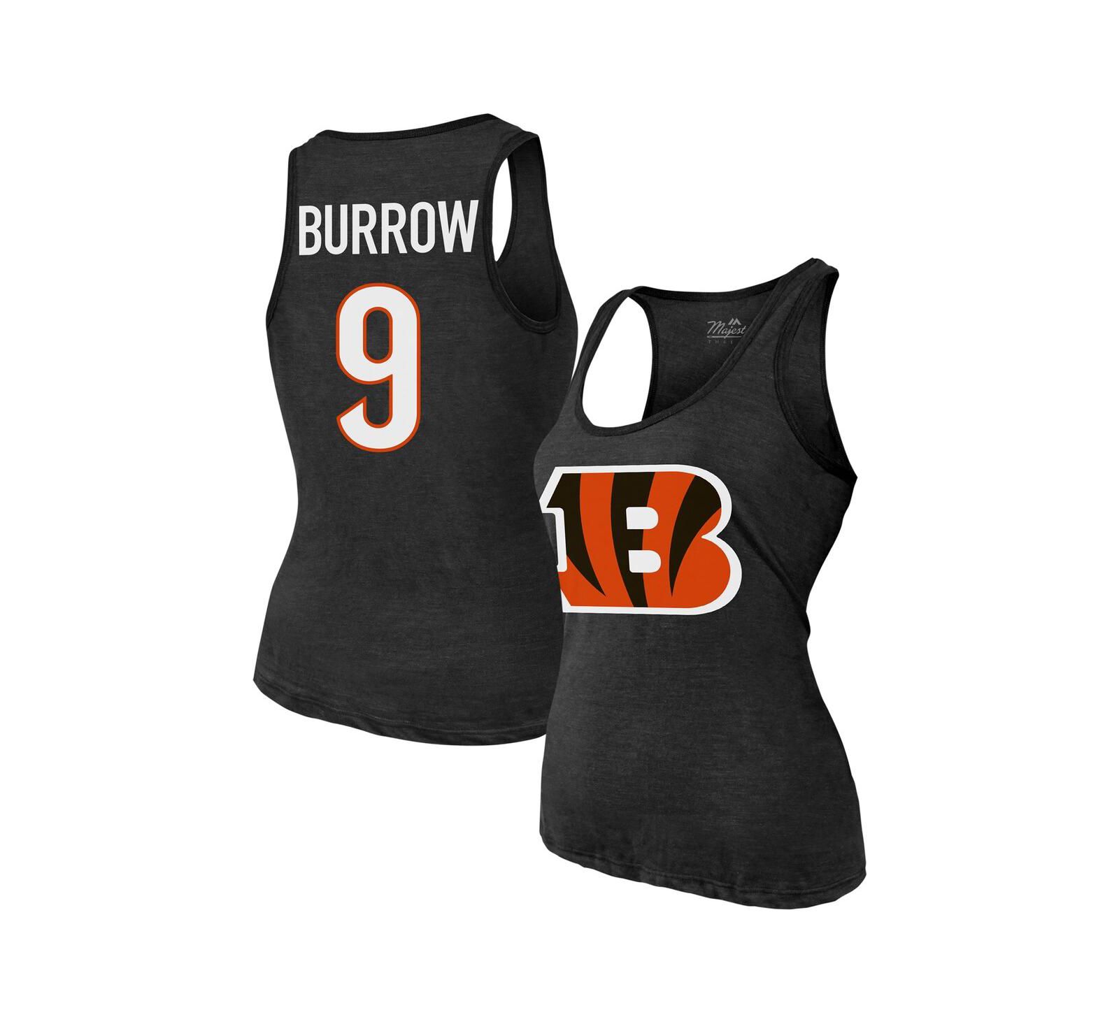 Женский спортивный топ Majestic Joe Burrow Black Cincinnati Bengals