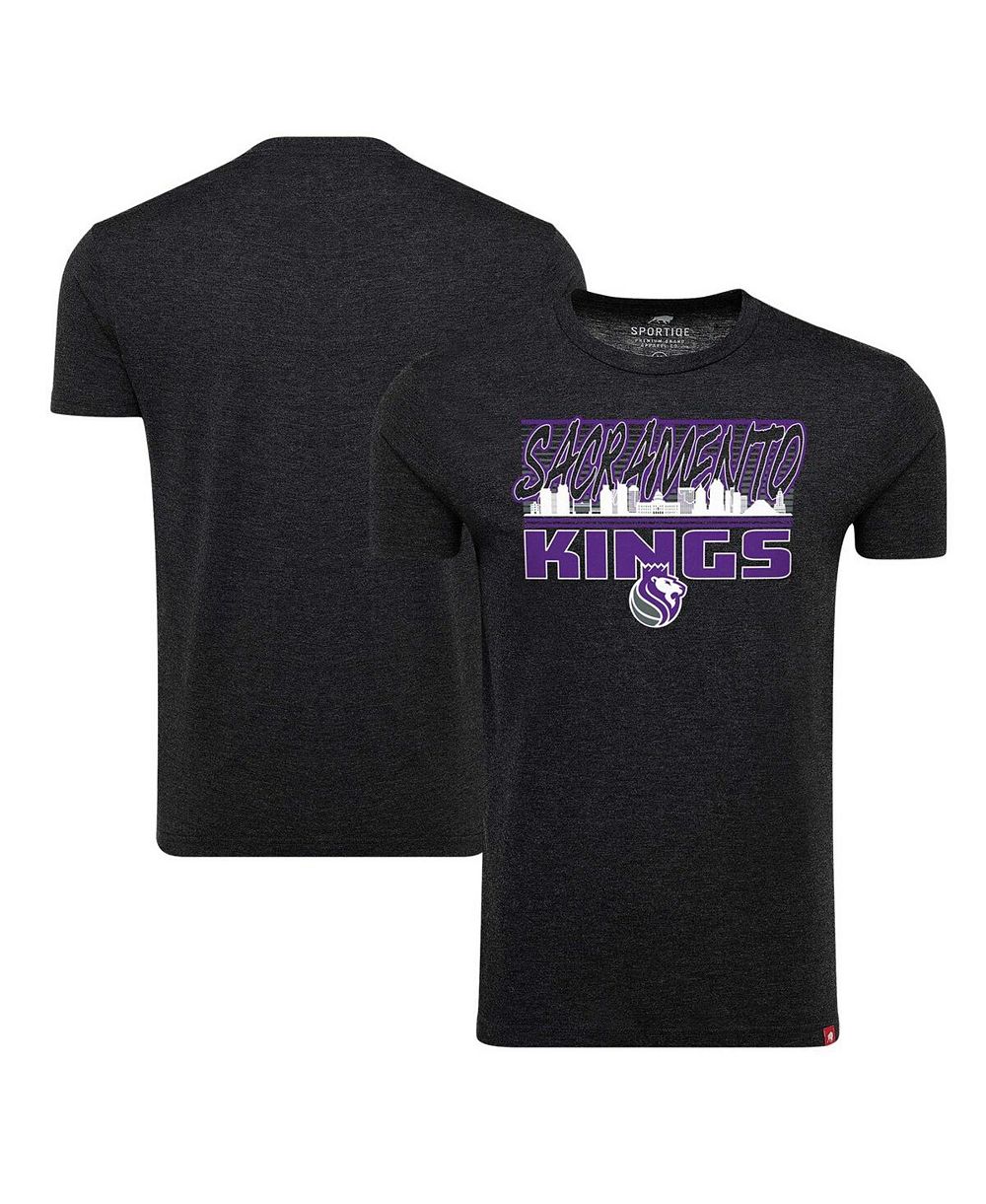 Sportiqe футболка tri-blend Sacramento Kings, цвет heather black, для мужчин и женщин