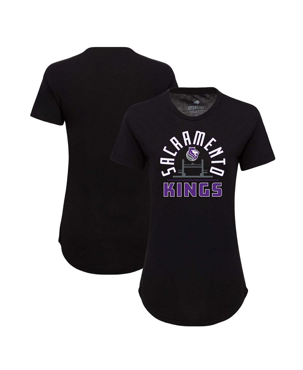 Sportiqe Women's Black Sacramento Kings Phoebe Super Soft Tri-Blend T-Shirt