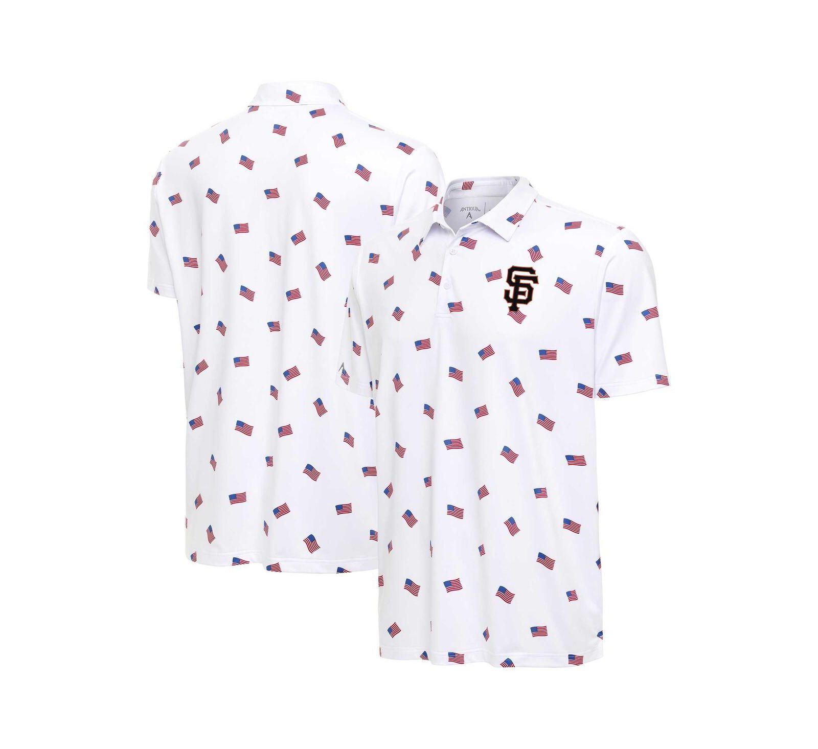 Antigua Men's White San Francisco Giants Americana Polo