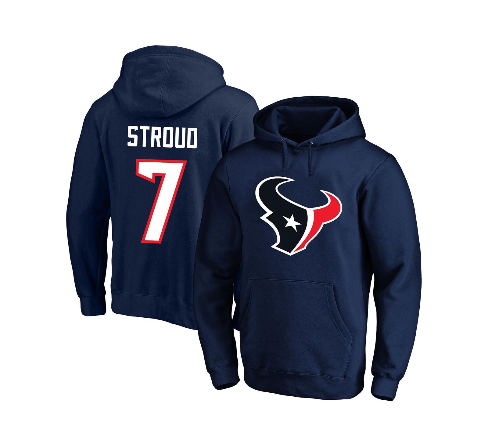 Fanatics Мужское худи Fanatics Men's C.J. Stroud Navy Houston Texans Big & Tall Name & Number Fleece Pullover