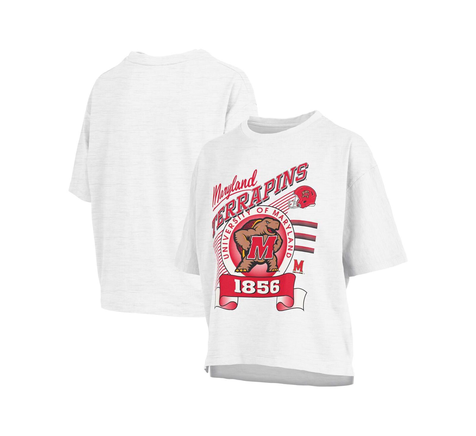 Женская футболка Pressbox White Maryland Terrapins Rock Roll Slub