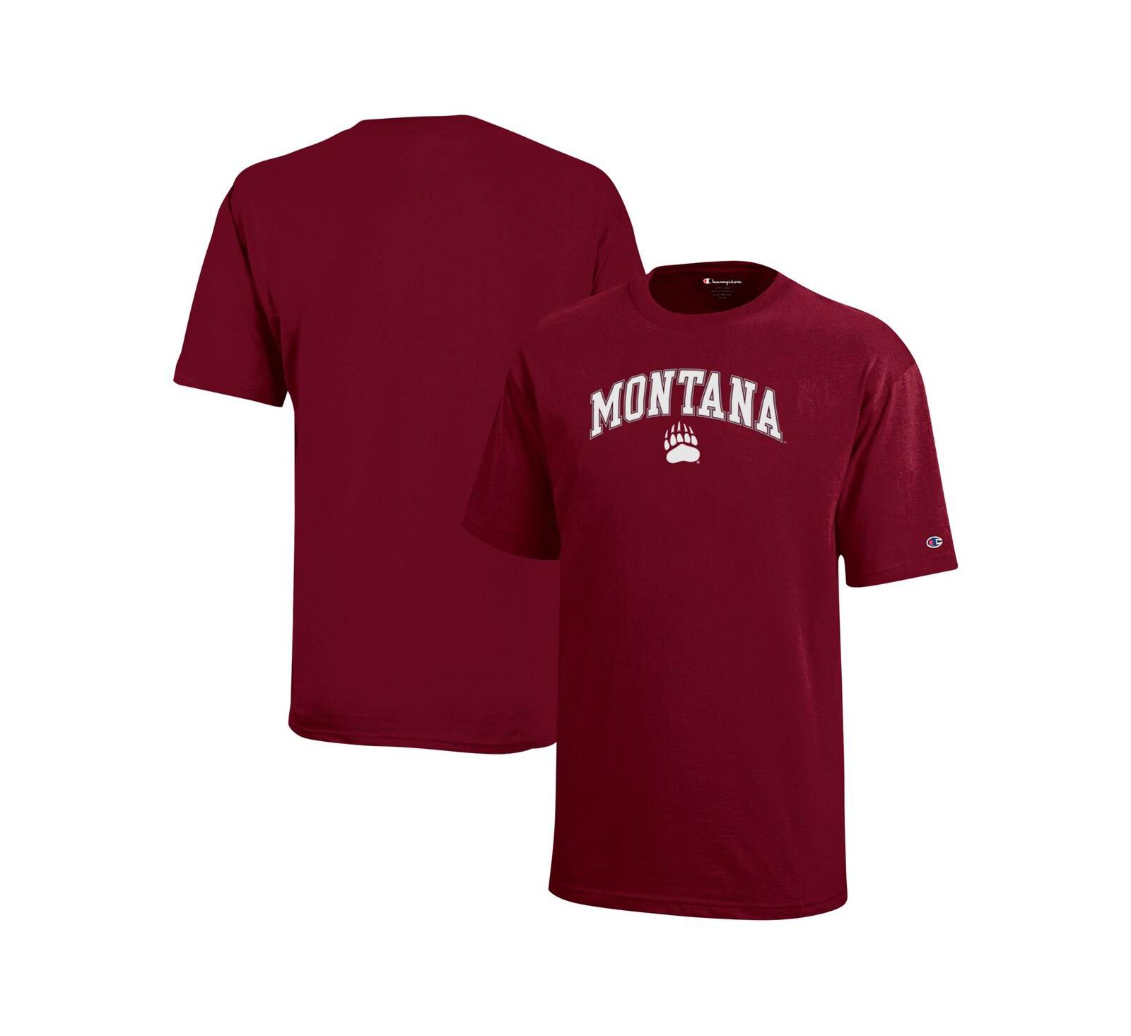 Детская футболка Champion Montana Grizzlies Arch Over Logo, бордовая