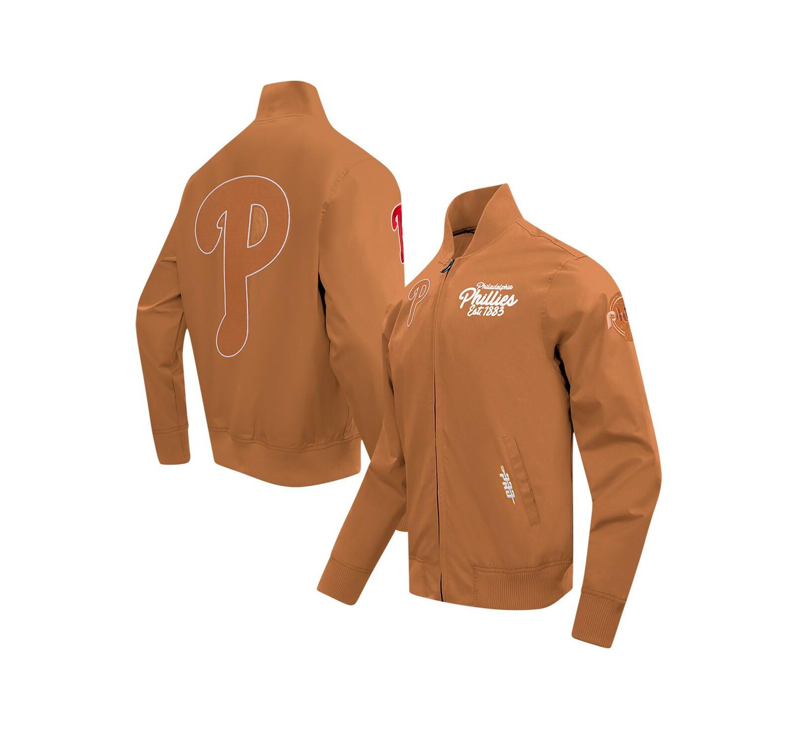 Pro Standard Men's Brown Philadelphia Phillies Paint The City Twill Full-Zip Jacket