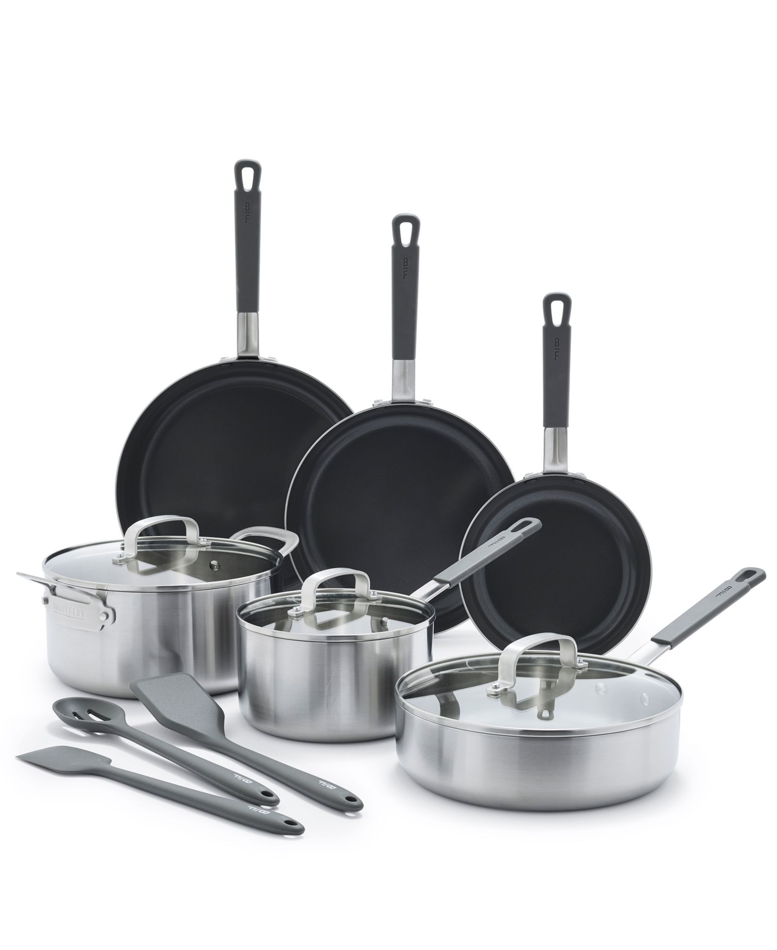 GreenPan X Bobby Flay Набор кухонной посуды из нержавеющей стали без антипригарного покрытия, 12 предметов