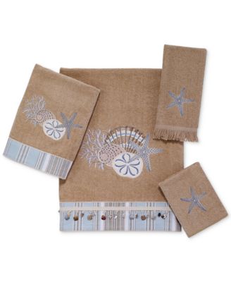 Avanti By the Sea Embroidered Cotton Fingertip Towel, 11" x 18"