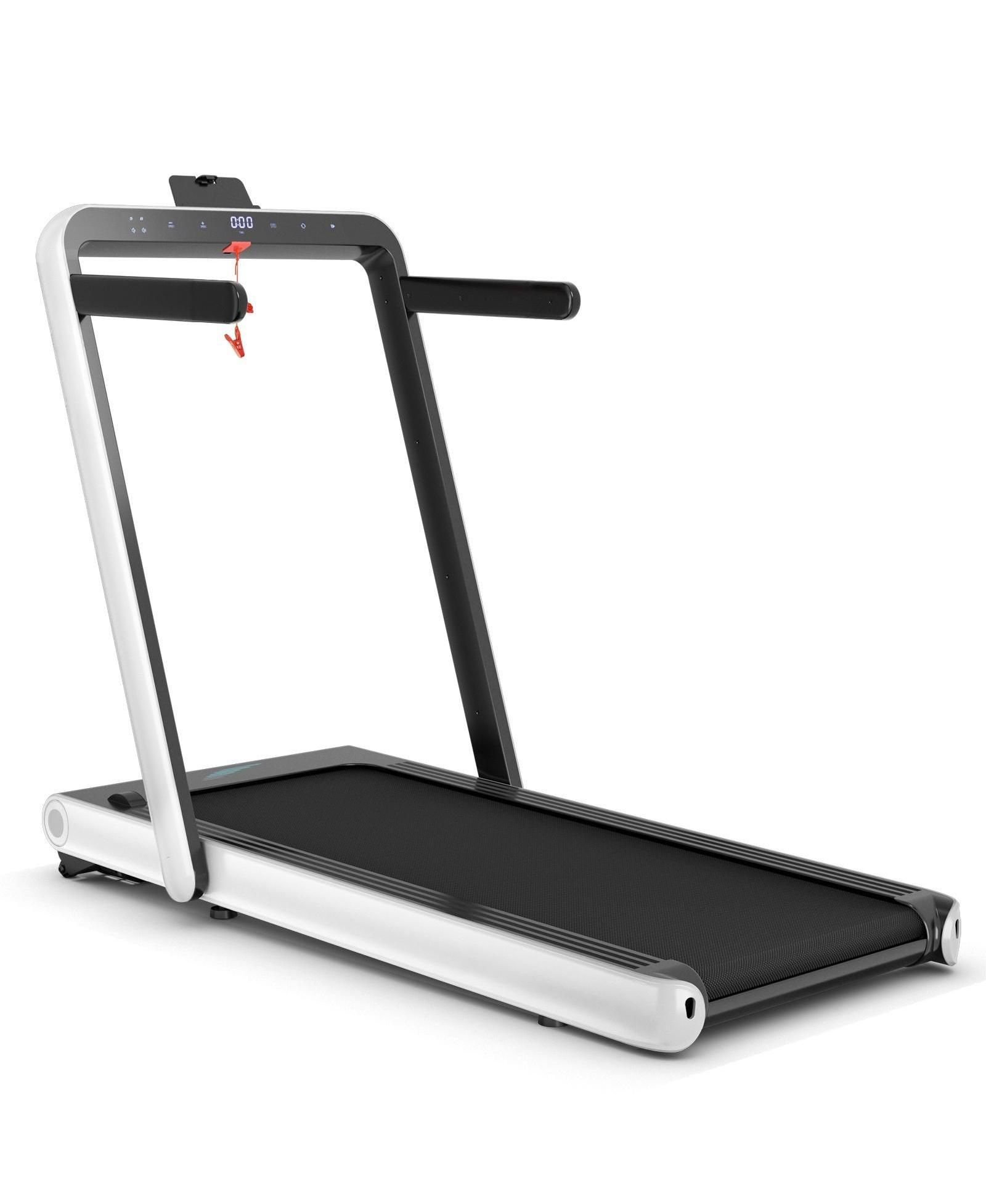 4.75 HP 2 In 1 Folding Treadmill with Remote APP Control in White, Home Cardio Walking Running Machine