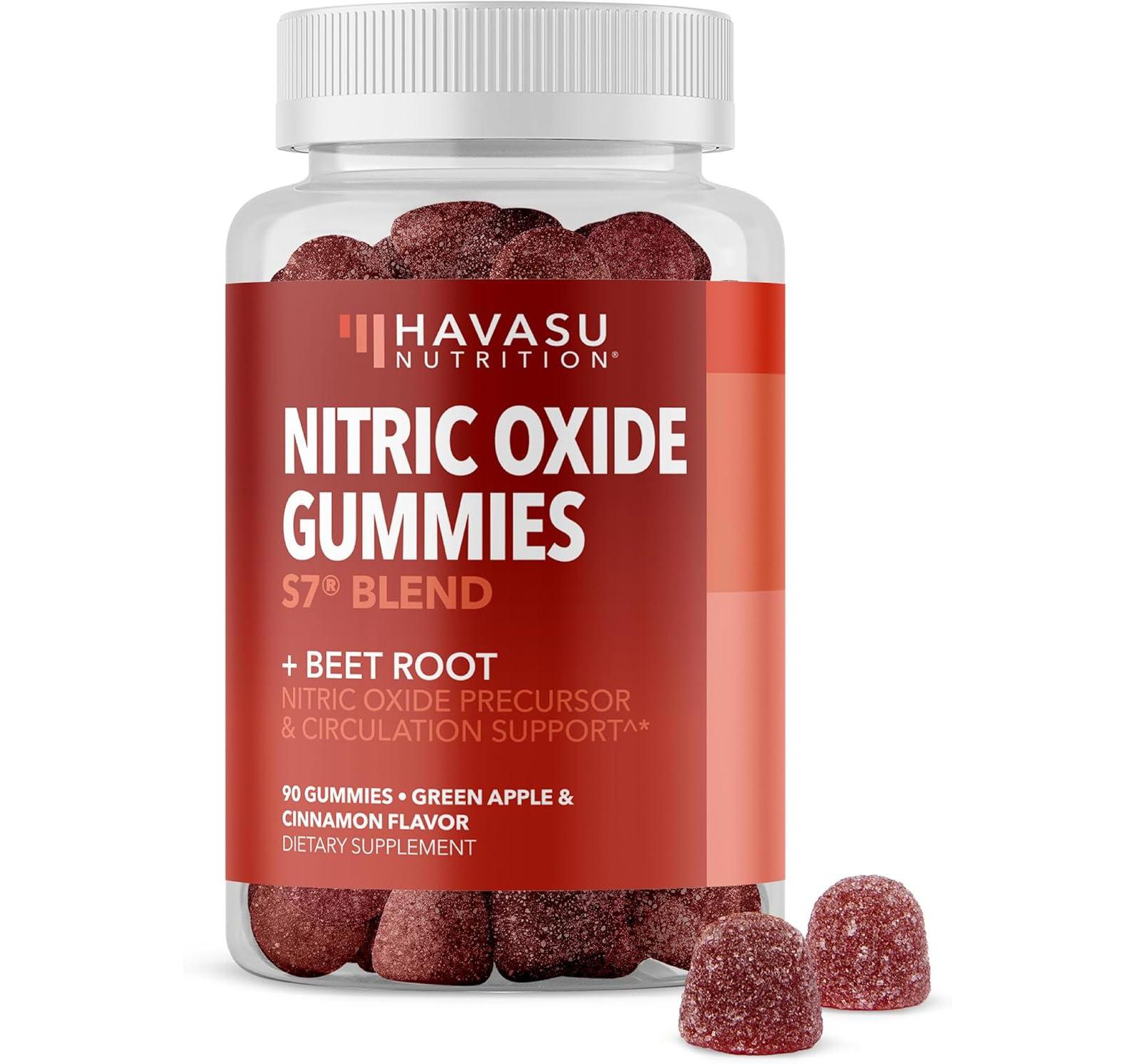 Желевка для мужчин и женщин Nitric Oxide Gummies, Green Apple & Cinnamon Flavor, Havasu Nutrition, 90ct
