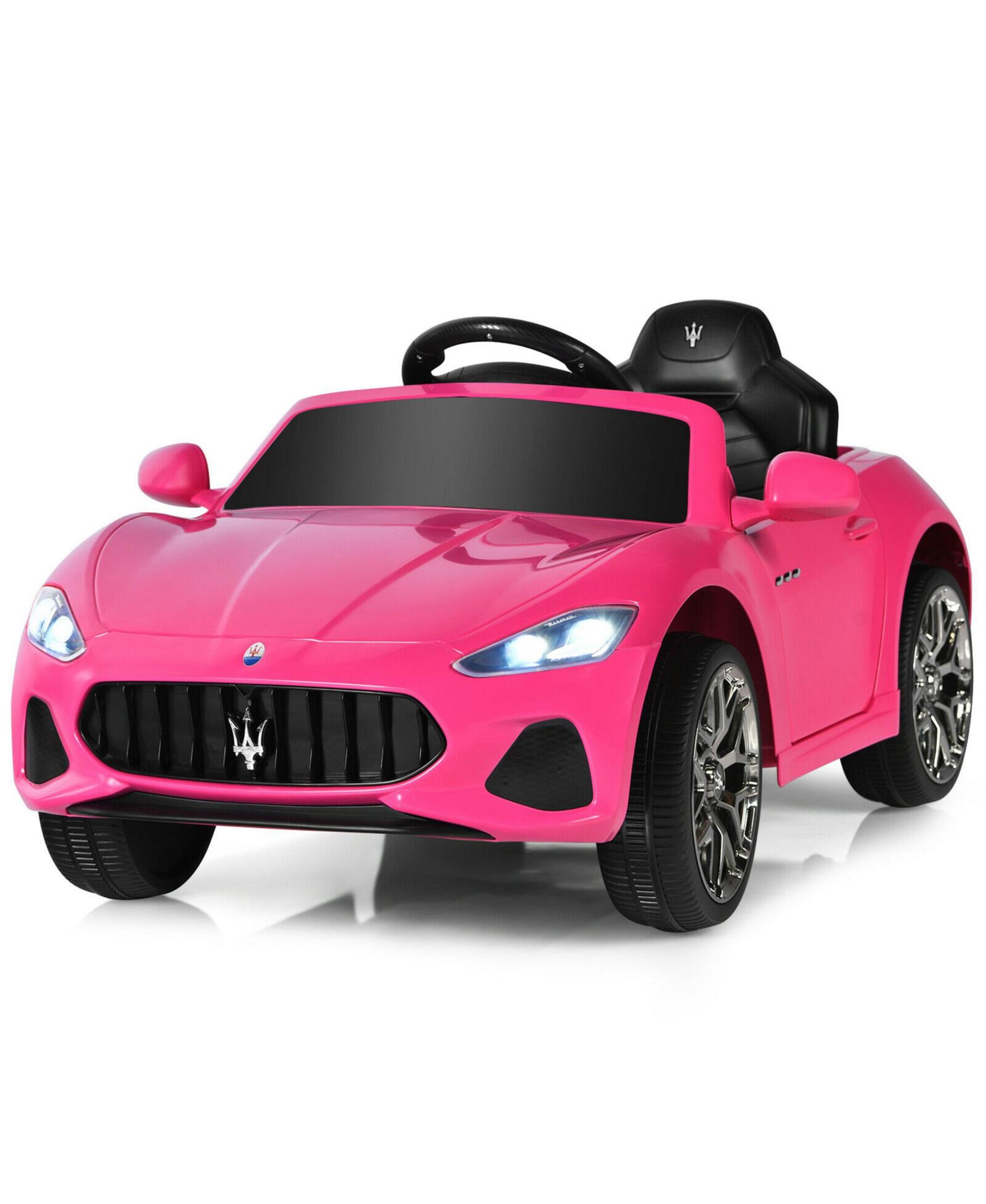Gymax Детская машина Maserati GranCabrio с пультом управления и подсветкой, розовая