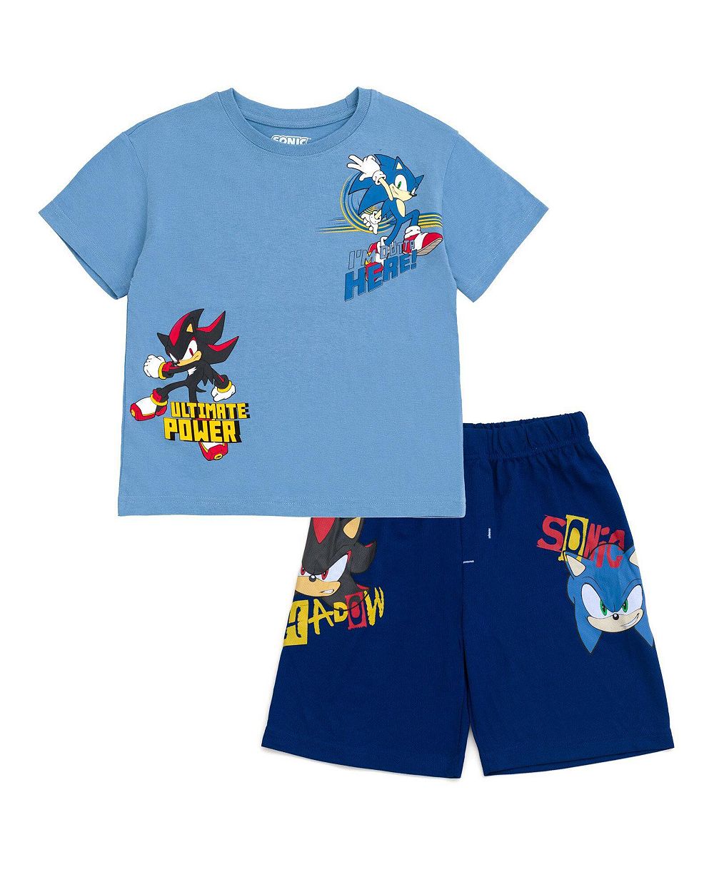 Sonic The Hedgehog Boys' 2T-16 Athletic 2-Piece Tee and Shorts Set