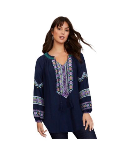 Женская блузка June & Vie Embroidered Peasant