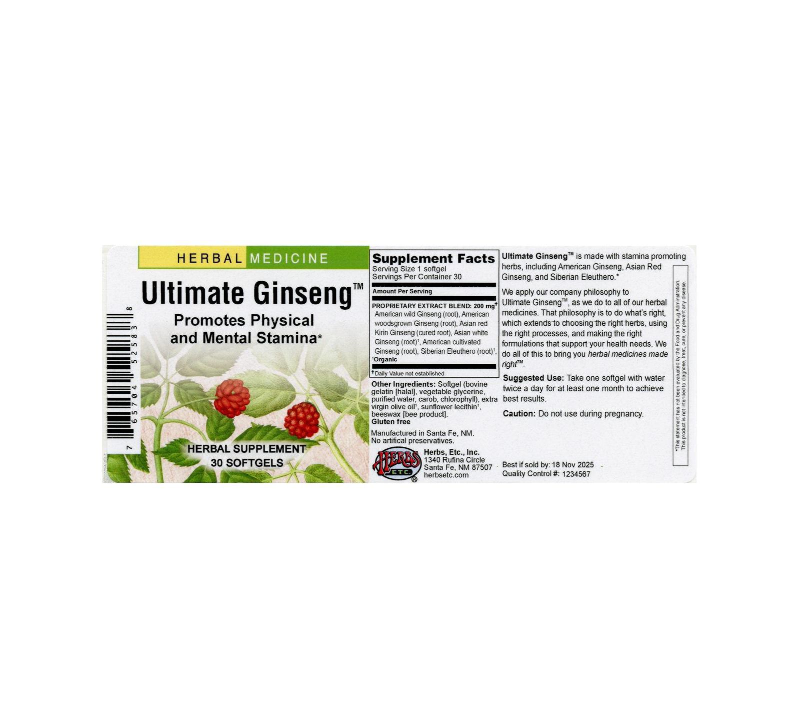 Trace Minerals Herbs ETC. Ultimate Ginseng, 30 CT