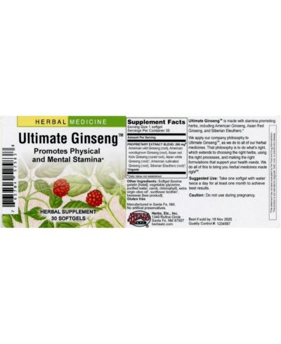 БАД Trace Minerals Herbs ETC. Ultimate Ginseng, 30 CT