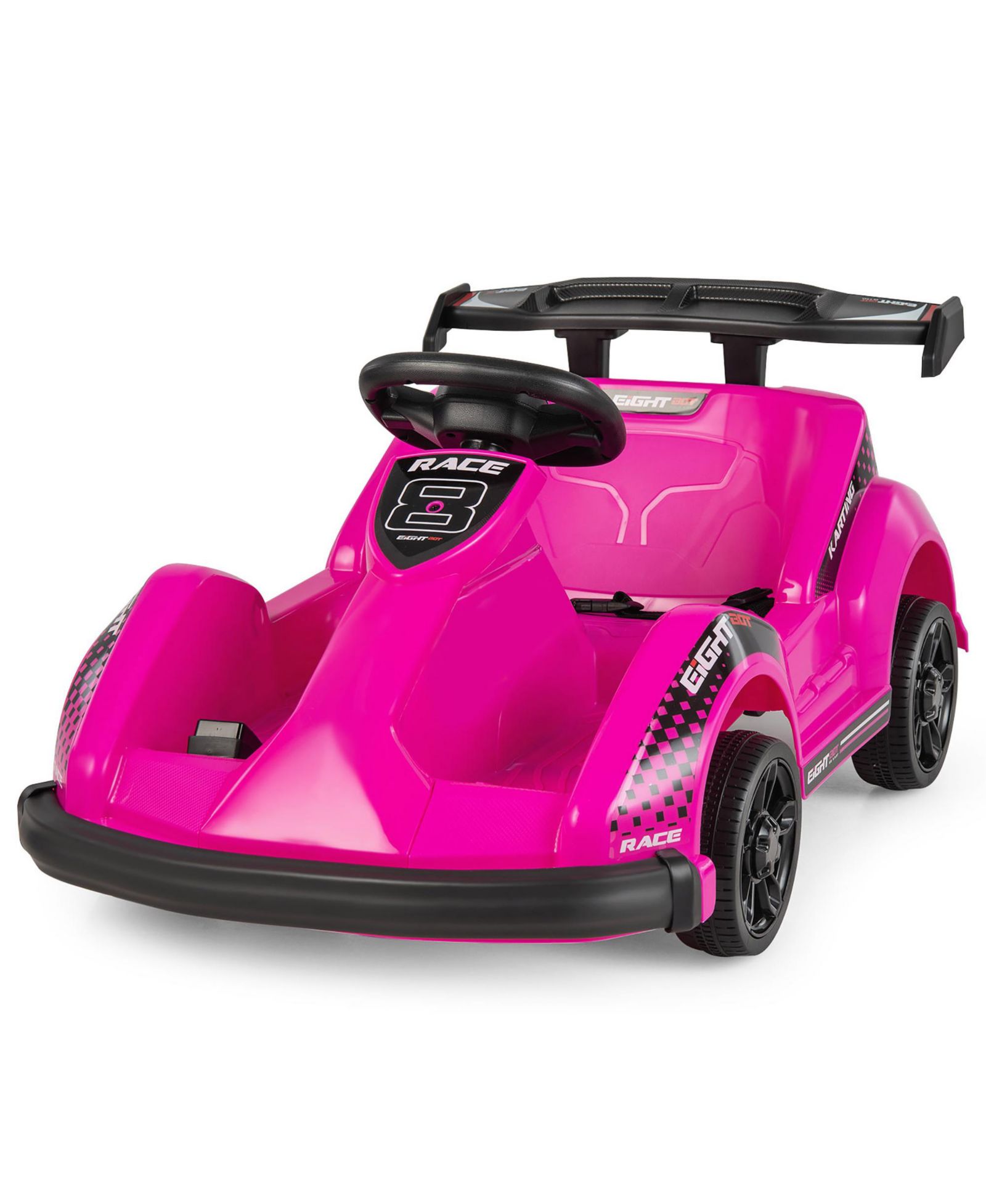 Gymax Детский электрокар G0 Kart 6V Pink с бампером и музыкой