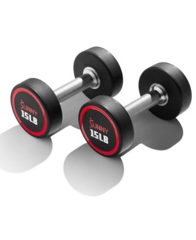 Sunny Health & Fitness Круглые гантели из полиуретана, 15LBs (пара)
