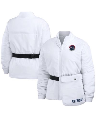 Женская пуховая куртка WEAR by Erin Andrews White New England Patriots Packaway Full-Zip