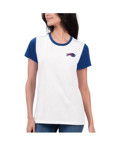 G-III 4Her by Carl Banks Women's White/Royal Buffalo Bills Fashion Illustration T-Shirt