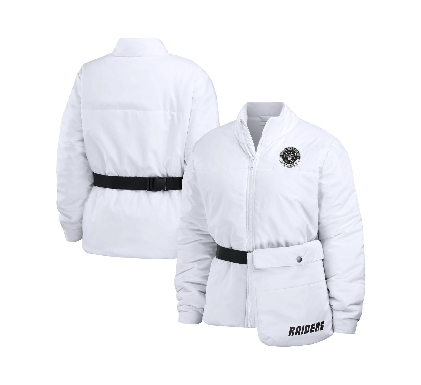 Женская куртка WEAR by Erin Andrews White Las Vegas Raiders Full-Zip Puffer