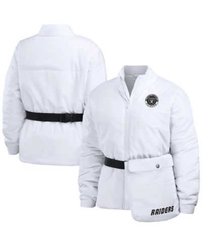 Женская куртка WEAR by Erin Andrews White Las Vegas Raiders Full-Zip Puffer