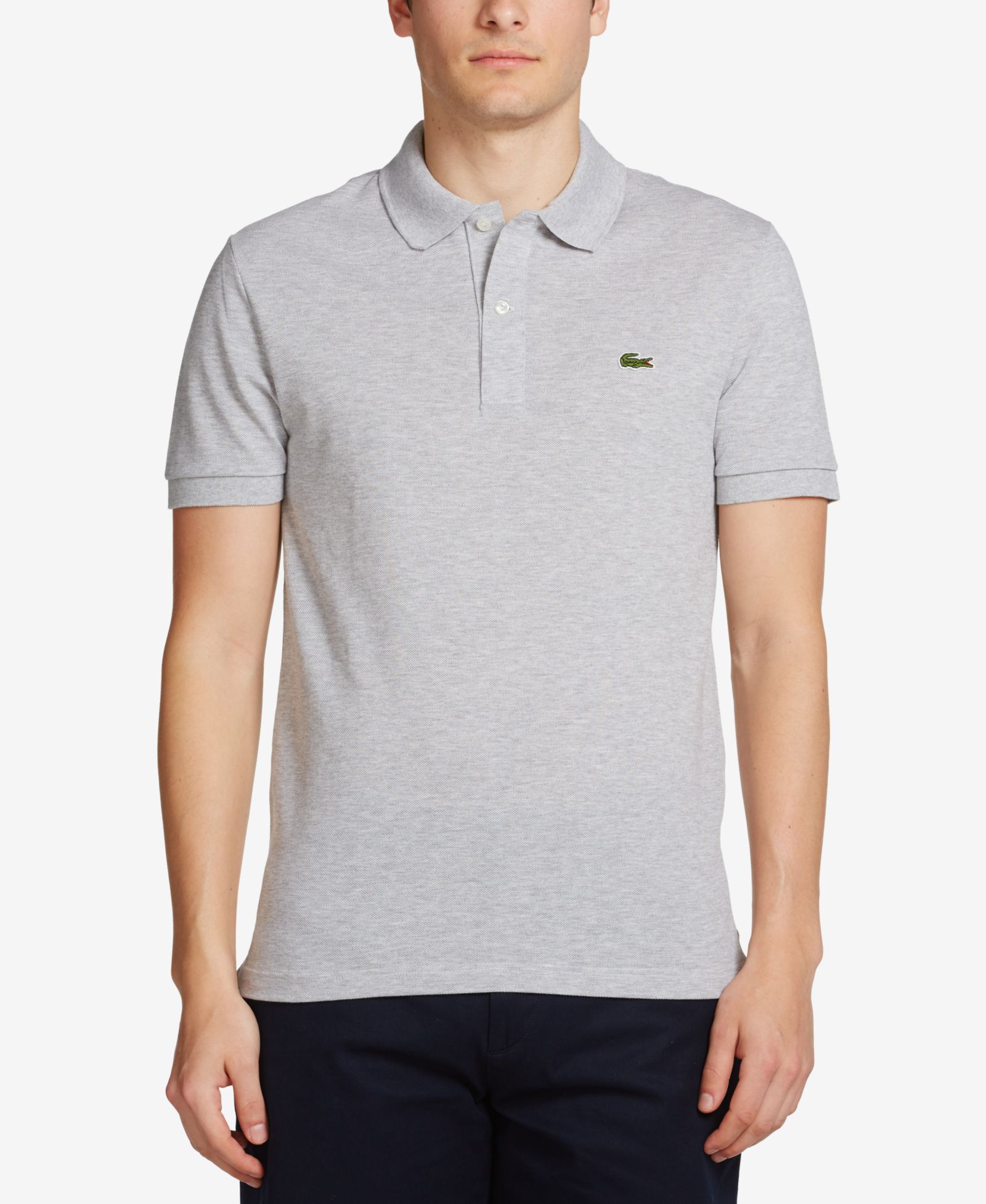 Мужская рубашка Lacoste Slim Fit с коротким рукавом, трикотажная
