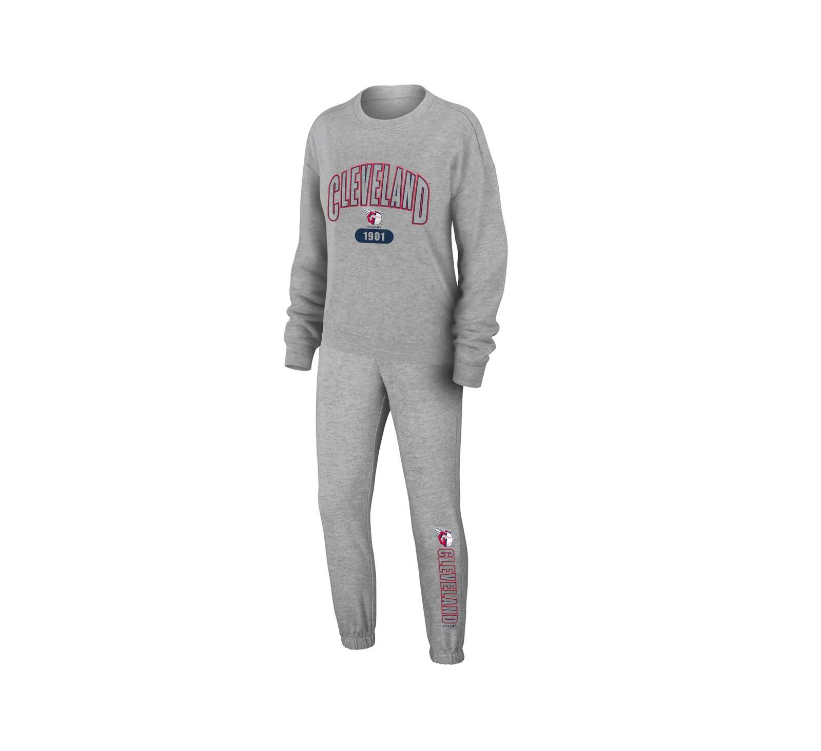 WEAR by Erin Andrews Women's Gray Cleveland Guardians Knitted Lounge Set